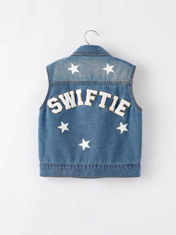swiftie-girls-denim-vest Rylee Faith Designs - Sophia's StyleTop-1